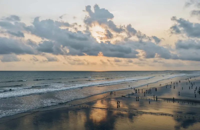 Evening waves along the beach at Cox's Bazar